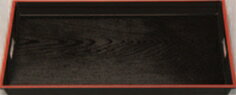 2尺3寸ABS木目脇取盆 黒天朱【お盆】【和風盆】【脇取盆】【トレイ】【配膳盆】【運び盆】【1-107-6】