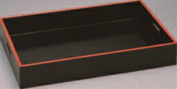 (小)料理運び盆 黒木目天朱【お盆】【和風盆】【脇取盆】【トレイ】【配膳盆】【運び盆】【1-109-10】