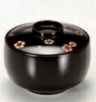 3.5寸利休椀 黒梅鉢 本漆塗手描蒔絵【お椀】【小吸椀】【吸物椀】【汁椀】【味噌汁椀】【みそ汁】【雑..