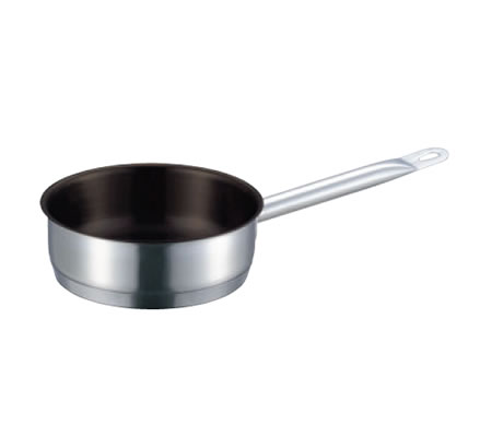 Sauce Pans - EBM 18-8 プロシェフIH 浅型片手鍋 20cm 蓋無ノンスティック加工【片手鍋】【ステンレス鍋】【業務用鍋】【電磁調理器対応】【IH対応】【ステンレス製】【ノンスティック加工】