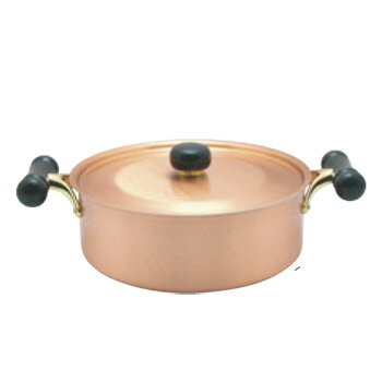 銅IHアンティック 浅型鍋 IH-104 24cm【両手鍋】【銅鍋】【電磁調理器対応】【IH対応】【業務用鍋】【業務用】