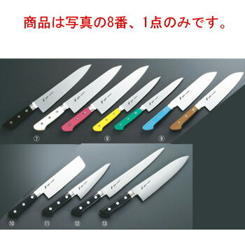 商品は写真の8番、1点のみです。 【刃渡り】 15cm 【全長】 261mm 【重量】 93g 【背厚】 2.0mm ●さびに強く耐久性に優れたモリブデンバナジウム鋼 ●耐熱120℃の特殊樹脂ハンドル… 食器洗浄機・温風殺菌OK（100℃以下の設定） 店舗用識別コード：8812030