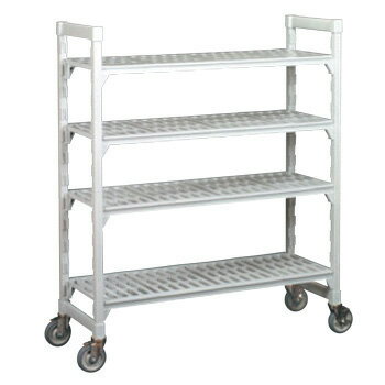 カムシェルフ可動 610×1220×H890 4段 メッシュ【代引き不可】【サービスワゴン】【キッチンワゴン】【キッチンカート】