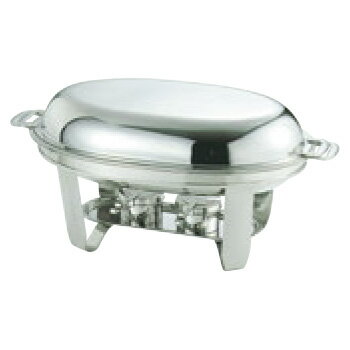 UK 18-8 菊渕 スタッキング 小判 チューフィングディッシュ 15.5吋【代引き不可】【バンケットウォーマー】