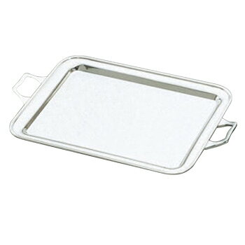 H 洋白 角盆 手付(無地手)18インチ 三種メッキ【代引き不可】【シルバートレー】【お盆】【トレイ】