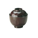 亀甲 小吸物椀 溜 7-108-4 耐熱ABS樹脂【卓上用品】【和食器】【漆器】
