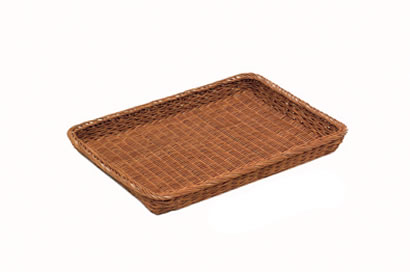 籐 浅型パンかご 42号 茶 6-82-5