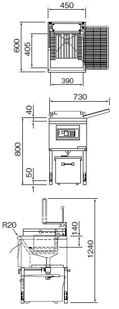 電気フライヤー (スタンドタイプ) SEFD-23K【代引き不可】