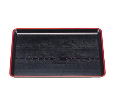 A新木目長手盆 黒天朱 1-63-17 尺8寸