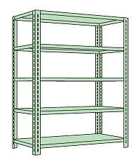 ※こちらの商品はメーカー直送のため代金引換はできません。 少ないパーツで組立・分解が短時間で行えます。 寸法：W1200×D600×H1800mm 段数：5段 耐荷重(棚1段当り)：150kg 耐荷重(棚1連当り)：1000kg 本体色：グリーン 注意事項：棚板段数は、天棚及び底棚を含みます。関連商品