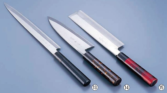 歌舞伎調和庖丁 忠舟 出刃 19.5cm 茜【業務用包丁】【和包丁】【ナイフ】【和食包丁】【業務用】