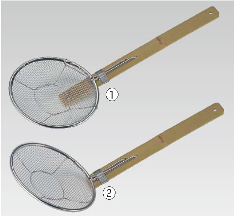 18-8竹柄そば揚 横柄 27cm 【業務用そば揚】【6.5メッシュ】【そば うどん パスタ】【18-8ステンレス】【湯切り】【業務用】