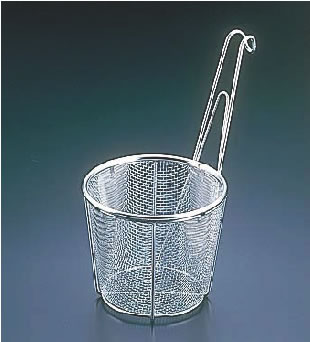 TSステンレス 共柄 平底てぼ（18-8アミ） 小 【業務用てぼ】【8メッシュ】【網】【そば うどん パスタ】【18-8ステンレス】【TS】【湯切り】【麺揚げ】【業務用】