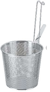 パンチング ワイヤー柄平底うどん揚げ 【業務用てぼ】【網】【そば うどん パスタ】【湯切り】【麺揚げ】【業務用】