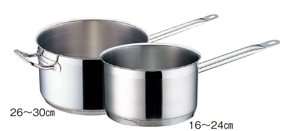 TKG PRO(プロ)片手深型鍋(蓋無) 28cm【ステンレス鍋】【IH対応】【電磁調理器対応】【業務用鍋】【業務用】