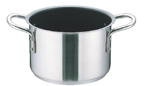 ムラノ インダクション テフロンセレクト 18-8半寸胴鍋(蓋無)24cm【ステンレス半寸胴鍋】【電磁調理器対応】【IH対応】【業務用鍋】【Murano Induction】【テフロン加工】【業務用】