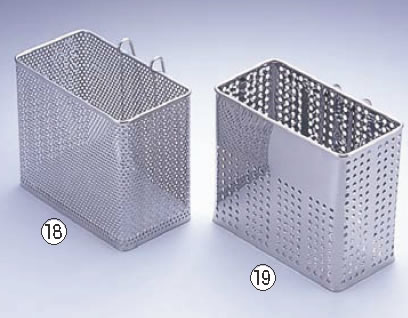 18-8縦型スプーン篭 2 【食器カゴ】【給食道具】【18-8ステンレス】【業務用】