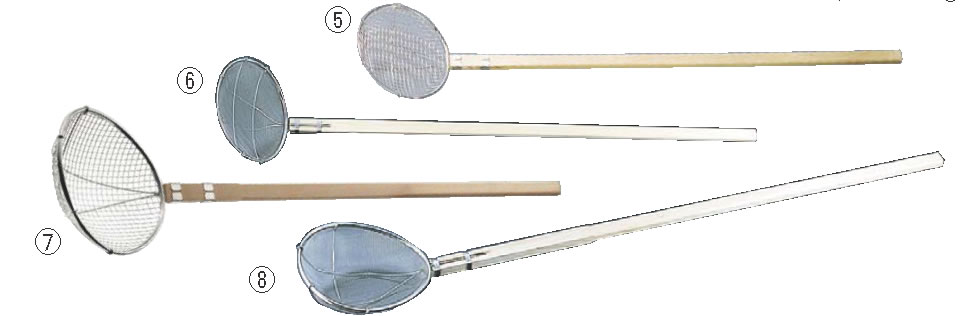 TS 木柄給食用すくい網 スイノー型 特大 荒目(6.5メッシュ) 【代引き不可】【すくい網】【杓子】【柄杓】【水嚢】【ステンレス】【TS】【業務用】