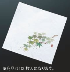 ニュー四季懐紙 4寸(100枚入) NS-19 緑もみじ(5月～8月)【和食和紙】【敷紙】【業務用】