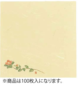5寸懐紙 四季の花(100枚入) S5-15 椿【和食和紙】【敷紙】【業務用】