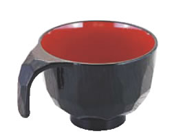 トッティー亀甲椀 黒内朱 17000530【茶碗】【汁椀】【汁入れ】【業務用】