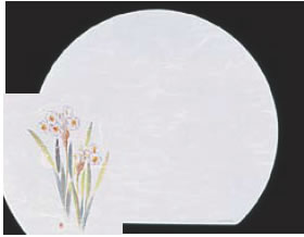 遠赤抗菌和紙 尺3半月まっと(100枚) 水仙 WH-8【敷紙】【会席紙】【会席マット】【業務用】