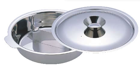 UKチリ鍋 (2仕切) 26cm(18-0) 【IH対応】 【IH 電磁調理器対応】【ちり鍋 チリ鍋】【料理演出用品】【和食卓上鍋】【業務用】