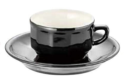 アピルコ フローラ モカカップ&ソーサー(6客入) PTFL M FL ブラック【APILCO】【コーヒーカップ】【コーヒーコップ】【ティーカップ】【ティーコップ】【紅茶カップ】【業務用】