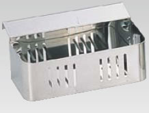 18-0流掛式クリーナーケース (シングル)小【ステンレスケース】【スポンジ入れ】【業務用】