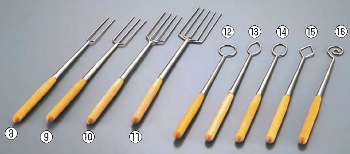 (T)木柄チョコレートフォーク 5本先 【デコレーション器具】【製菓用品 製パン用品】【チョコレート用品 ハケ ゴムヘラ】【業務用】