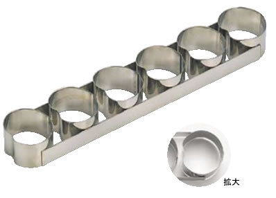 18-10ケーキリング りんご型 6連 3157-99【製菓用品】【ステンレス】【業務用】