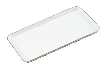 陶器製 ケーキトレー角型 EM-17-WS(金線入) 【プレート トレー】【ケーキサーバー トング】【製菓用品】【ケーキ用品】【業務用】