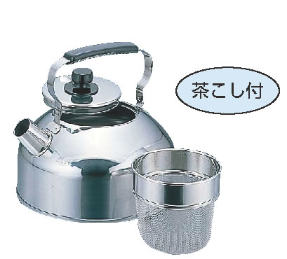 18-8麦茶ケットル ロワール 4L 【やかん 薬缶 ヤカン】【IH 電磁調理器対応】【サービス用品】【お茶用品】【18-8ステンレス】【業務用】