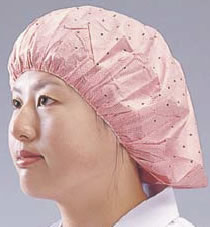 つくつく帽子(電石不織布) EL-102 L ピンク (100枚入)【帽子 マスク 使い捨て】【厨房帽子】【食品工場】【飲食店用】【業務用】