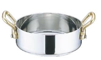 UK18-8プチパン 両手浅型鍋(蓋無) 10cm【プチパン】【バイキング ビュッフェ】【バンケットウェア】【アミューズ プチディッシュ】【18-8ステンレス】【業務用】