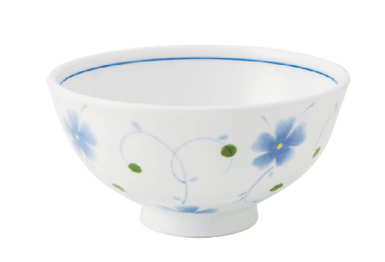 CU　六兵衛茶碗　Mつる葵（青）(83PC6KO)