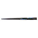 ■5セット■22.7cm蒔絵塗箸 面彫塗箸 うさぎ市松 青■5セット■