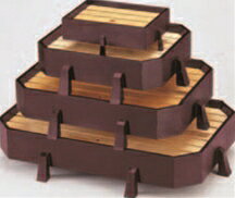 ミニ松島盛器(四ツ足) 溜千筋【盛器】【白木盛器】【料亭に】【白木】【木製】【1-730-1】