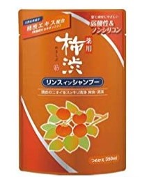 【新品】熊野油脂　四季折々　薬用　柿渋　リンスインシャンプー　詰替 350ml まとめ買い×24個セット