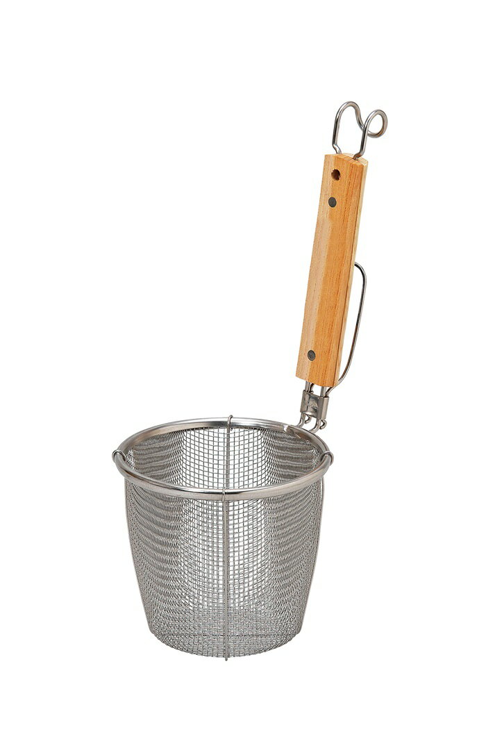 TSステンレス 木柄てぼ 平底