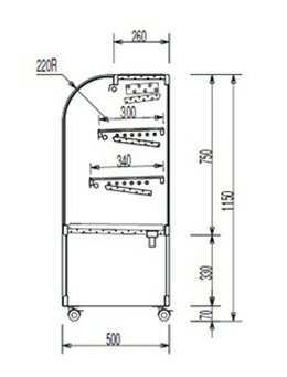 【送料無料】新品！大穂 冷蔵ショーケース 前引戸壁付 OHGU-Tf-1800FK ［厨房一番］