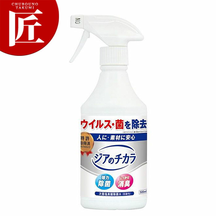 ジアのチカラ 500ml スプレー付(弱酸性次亜塩素酸除菌水)【ctss】 ノロウィルス 食中毒 インフルエンザ 殺菌 除菌 スプレー 安全 消毒のサムネイル