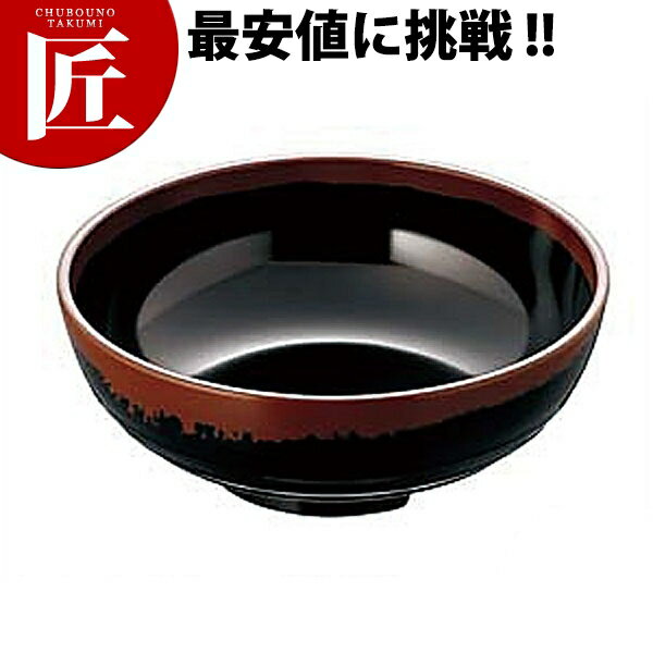 Bowls - 長次郎窯 丼 20cm 黒 AN-69B 【ctaas】 メラミン食器 給食用食器 食堂 幼稚園 保育園 学校 介護用 和食器 業務用メラミン食器 業務用プラスチック食器 割れない 軽い 軽量