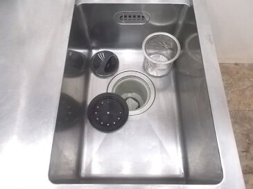 中古厨房 ステンレス BG付1槽シンク 900×770×850 台付1層流し台 三方枠 /21H0620Z
