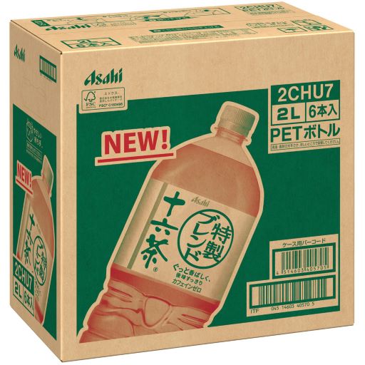 【送料無料】【2L×6本】アサヒ飲料 十六茶 PET2L PET2リットル 2000L 2000リットル ペットボトル ASAHI 45-14603-40571-2 4514603405712 4514603405705