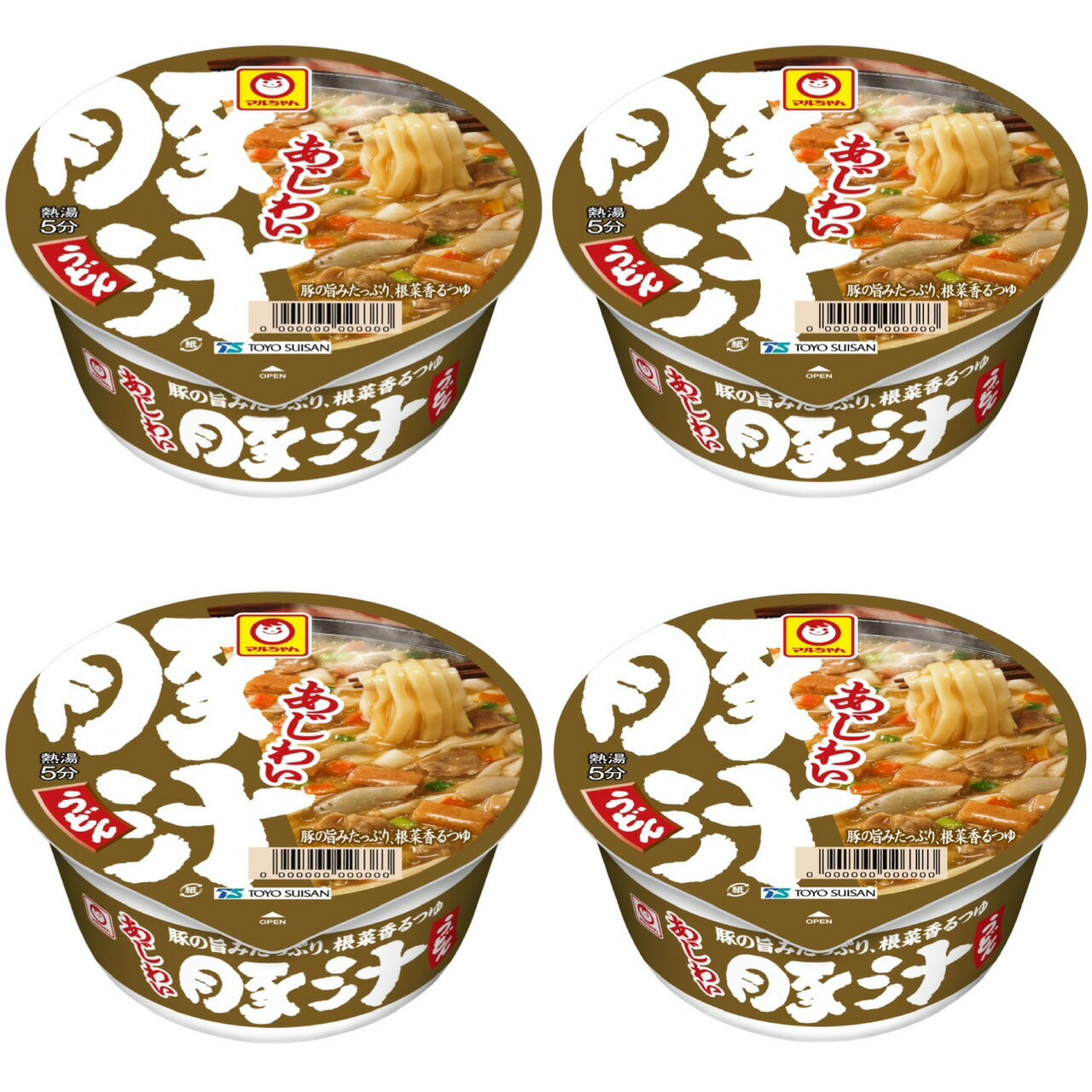 【4個セット】東洋水産 あじわい豚汁うどん 4901990369305 マルちゃん インスタント食品 カップ麺 カップうどん ご飯のお供に おかず 鍋 小腹に 饂飩 インスタント麺 夜食 カップ食品 旧JAN 4901990366540