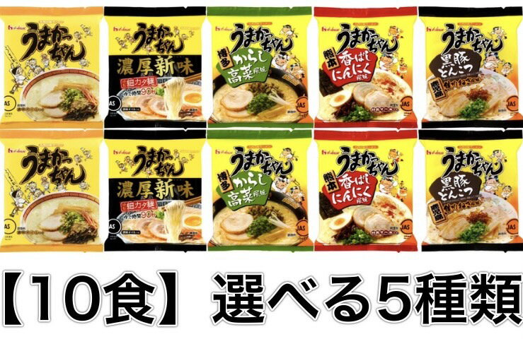 【送料無料】【5種類から選べる合計10食】【うまかっちゃんセット】詰め合わせインスタントラーメンインスタント麺インスタント袋めん..