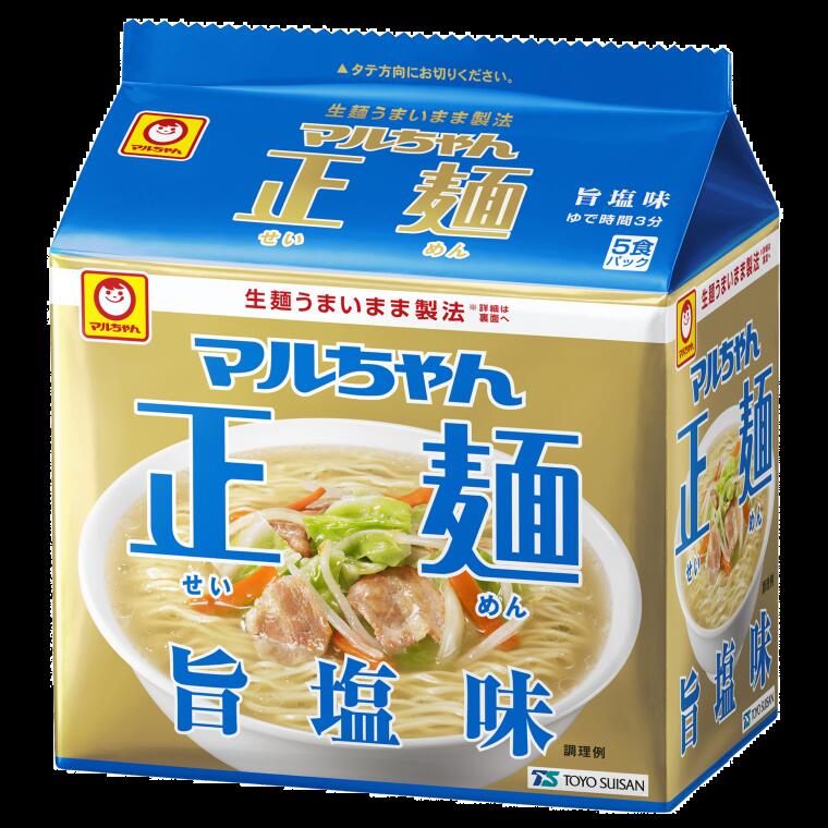 乐天商城 - 【送料無料】東洋水産 マルちゃん正麺旨塩味5食パック 4901990513142