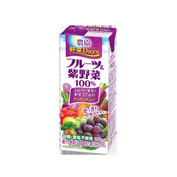 【送料無料】【12本】メグミルク 野菜Days フルーツ&紫野菜 200ml 4908011706811のサムネイル