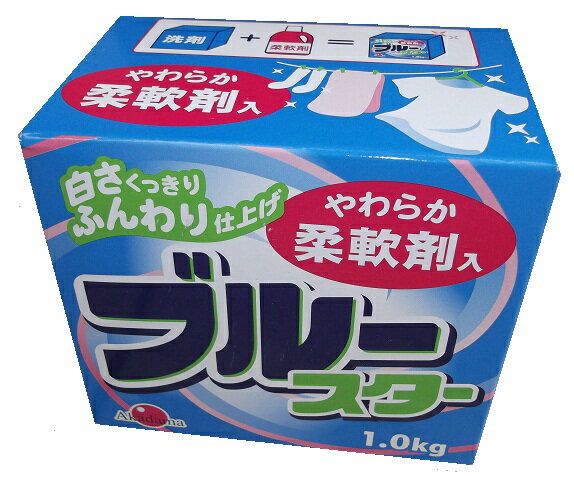 赤玉化学　ブルースター洗濯洗剤　1kg　JANコード 4976389007908　柔軟剤入り洗剤　洗濯用洗剤